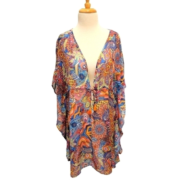 𝅺BLEU Rod Beattie coverup kimono - Picture 1 of 8